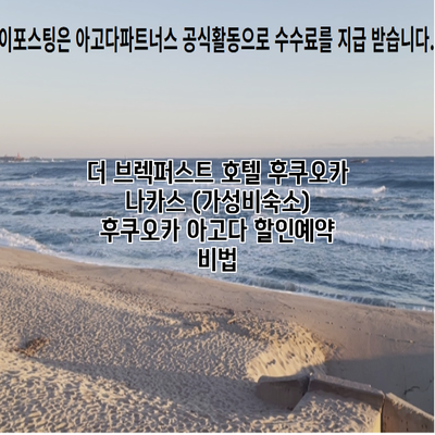 더 브렉퍼스트 호텔 후쿠오카 나카스 (가성비숙소) 후쿠오카 아고다 할인예약 비법