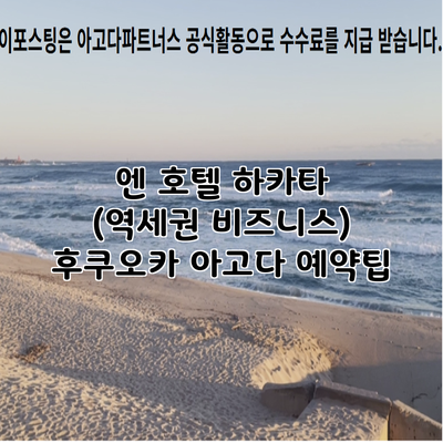 엔 호텔 하카타 (역세권 비즈니스) 후쿠오카 아고다 예약팁