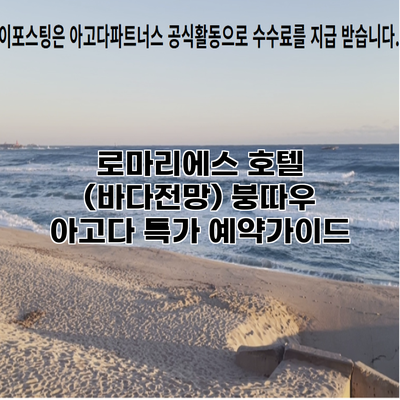 로마리에스 호텔 (바다전망) 붕따우 아고다 특가 예약가이드