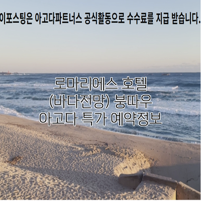 로마리에스 호텔 (바다전망) 붕따우 아고다 특가 예약정보