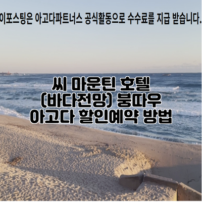 씨 마운틴 호텔 (바다전망) 붕따우 아고다 할인예약 방법