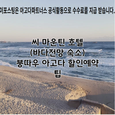 씨 마운틴 호텔 (바다전망 숙소) 붕따우 아고다 할인예약 팁